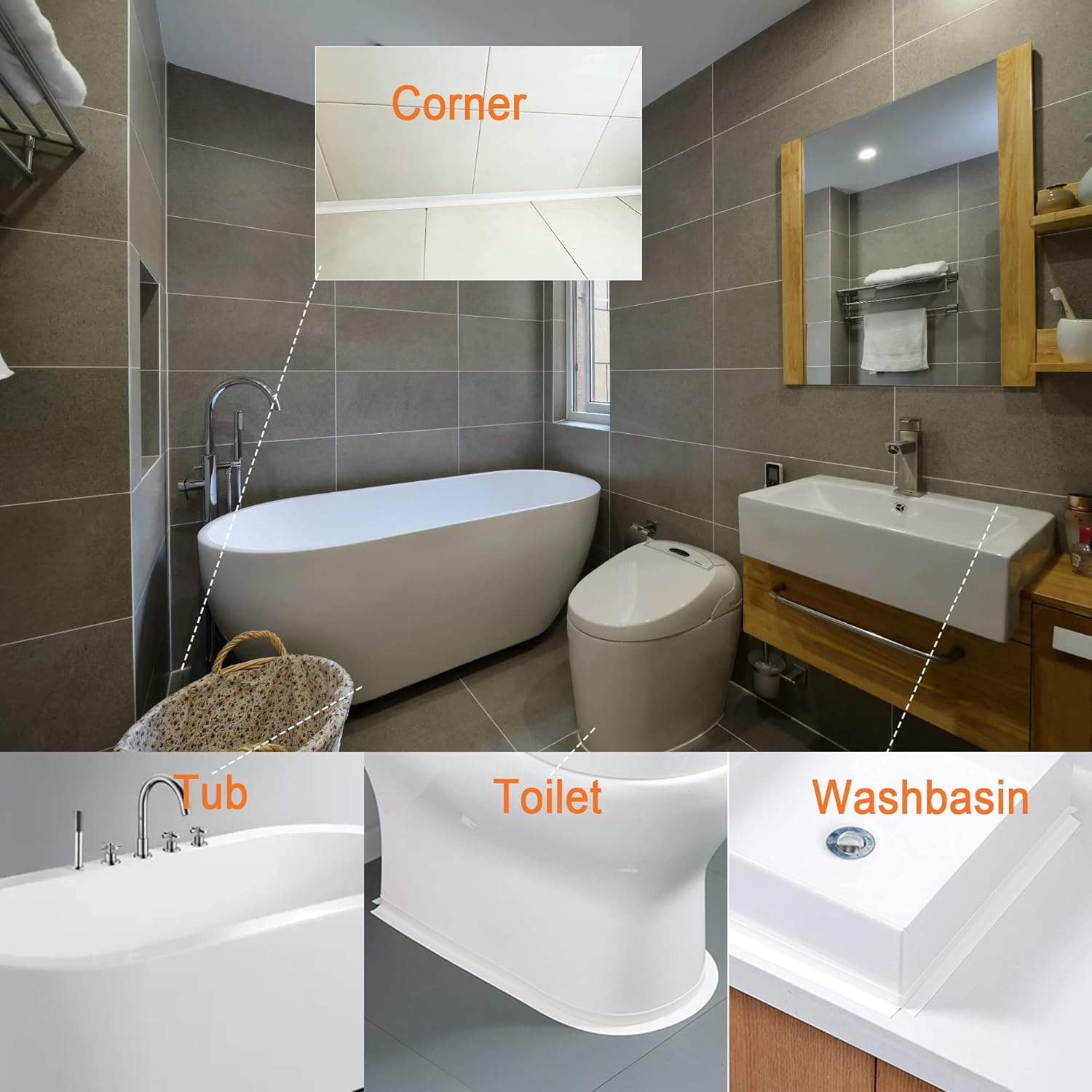 Glam Caulking Sealing Tape for Bathroom, Toilet, Kitchen Countertop, Bathroom, Toilet
