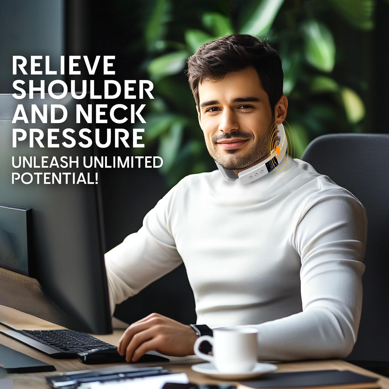 Glam Portable Neck Massager for Pain Relief with Heat