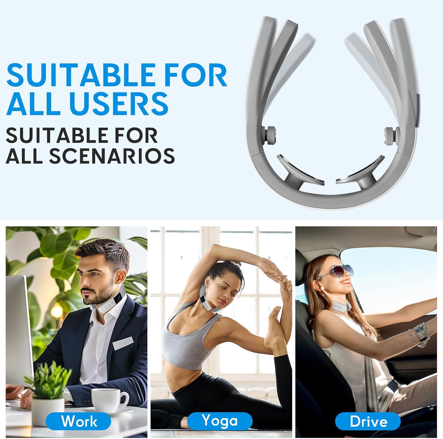 Glam Portable Neck Massager for Pain Relief with Heat