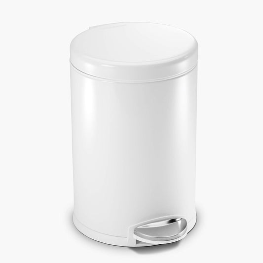 4.5 Liter Bathroom Trash Can, White Steel