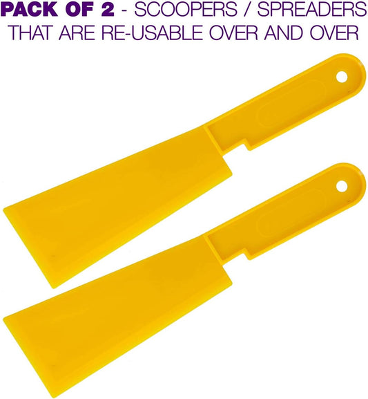 - Long Handle Body Filler Spatula Goop Scoop Spreader (Pack of 2) 3" & 6" Wide Spread, Body Filler, Autobody Dent Repair - Use for Epoxy Resins and Acrylic Paint Pouring Art