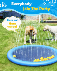 Glam Dog Splash Pad 51" Anti-Slip Dog Pool for Large Dogs