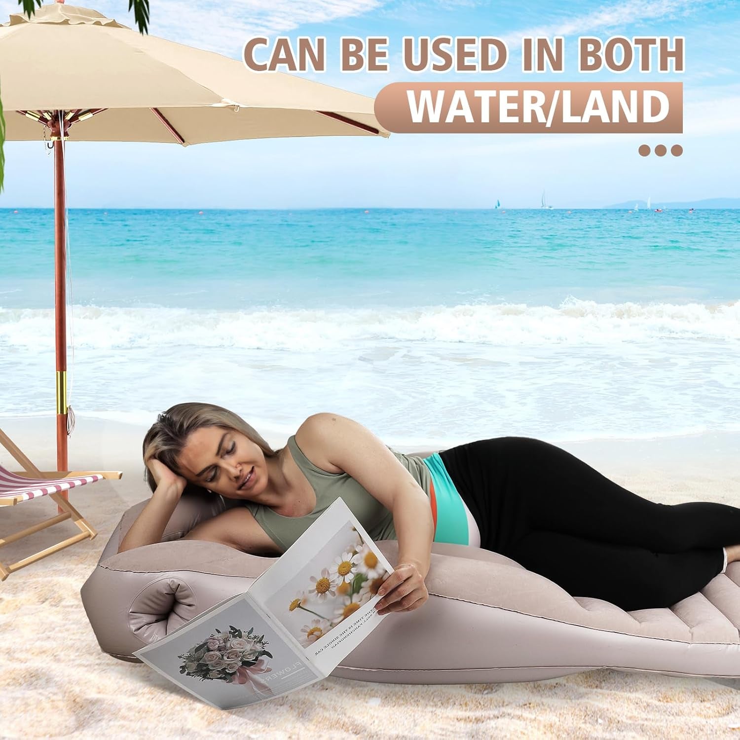 Glam Pregnancy Blow up Pillow, Belly Mattress for Pregnant Women with Electric Pump, Full Body Maternity Airbed with Hole for Stomach Sleeping, Back Pain & SPD Relief