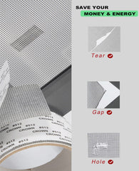 Window Screen Repair Tape, 2"X80" Screen Repair Kit for Window Door Tears Holes, Strong Adhesive Screen Patch Fiberglass Screen Tape Mesh Repair (Grey)