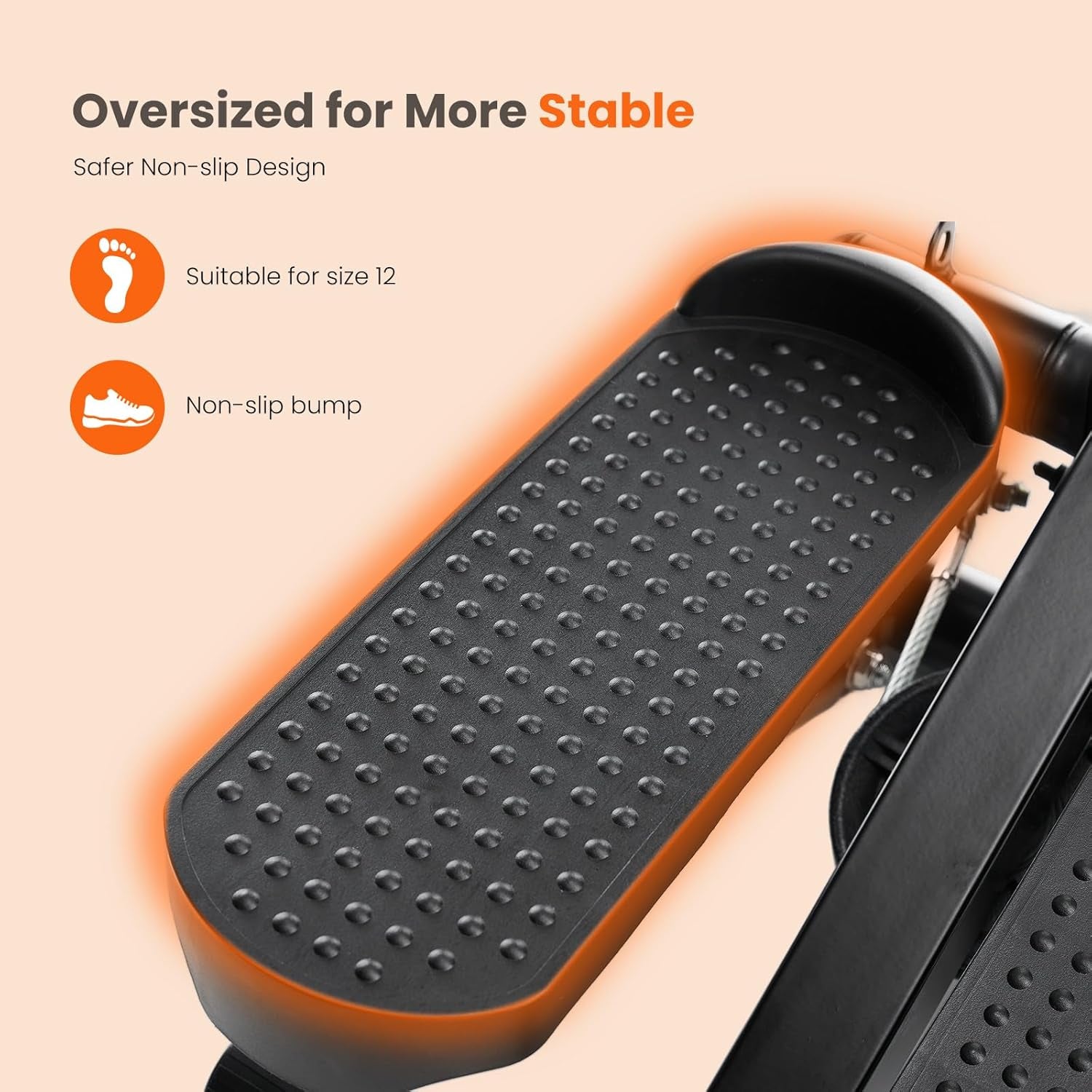 Glam Portable Mini Stair Steppers with Resistance Bands for Exercise