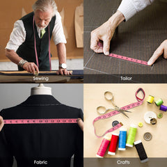 2 Pack Tape Measure Measuring Tape for Body Fabric Sewing Tailor Cloth Knitting Vinyl Home Craft Measurements, 60-Inch Soft Fashion Pink & Retractable Black Double Scales Rulers for Body Weight