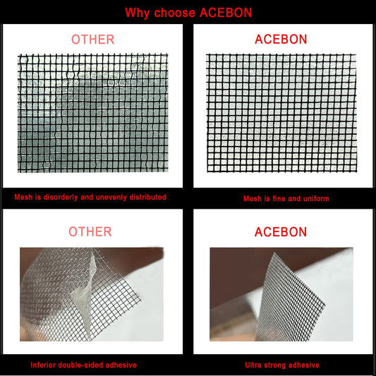 Window Screen Repair Kit - 2"X80' Tape for Tears & Holes, Strong Adhesive Black Fiberglass Mesh