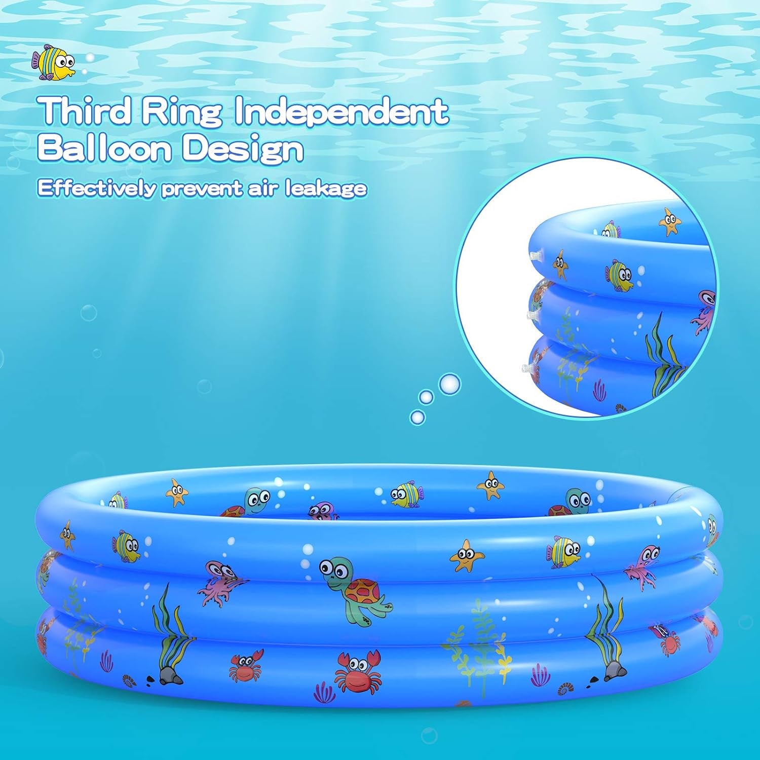 Garden round Inflatable Baby Swimming Pool, Portable Inflatable Child/Children Little Pump Pool,Kiddie Paddling Pool Indoor&Outdoor Toddler Water Game Play Center for Kids/Girl/Boy
