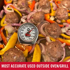 Food/Meat Instant Read Thermometer, Pocket Size, Dishwasher Safe, Red, for Meat/Food Cooking and Grilling/Oven