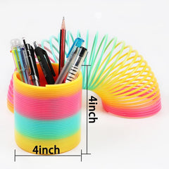 Jumbo Rainbow Coil Spring Toy,Magic Plastic Colored Coil Spring Classic Novelty Toy - Great Gift for Boys, Girls, Fun Birthday Party Favor, Novelty Gift - 4 X4 Inch