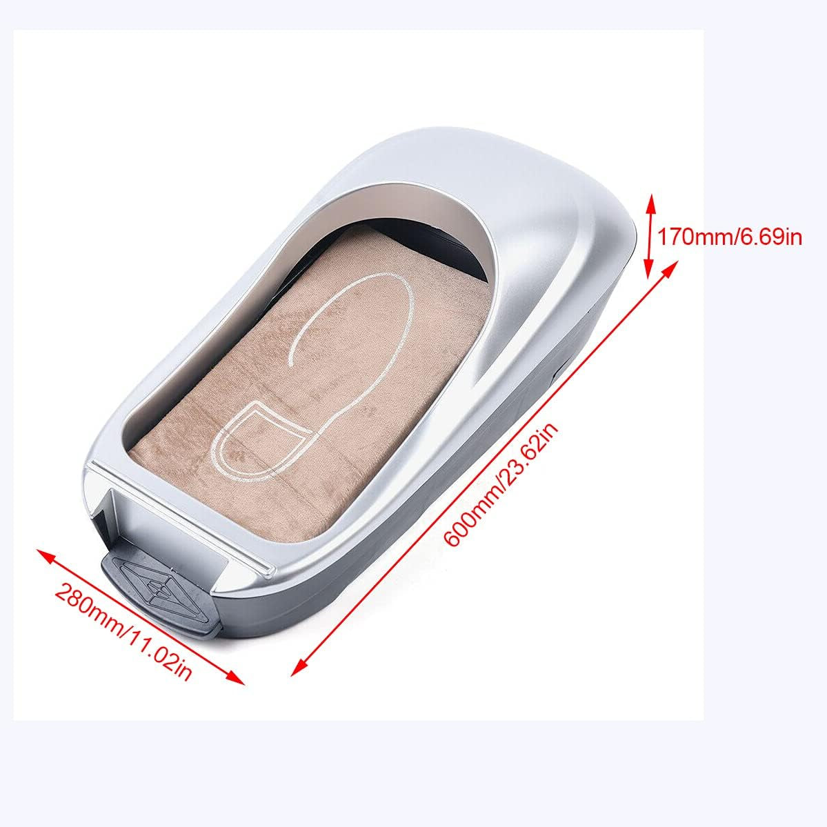 Automatic Shoe Film Machine Portable Shoe Covers Dispenser + Shoe Membrane 1 Roll Keep Floor Clean Perfect for Home Shop Office Lab Disposable Overshoes Dispenser Machine (Silver + 1 Roll Shoe Film)