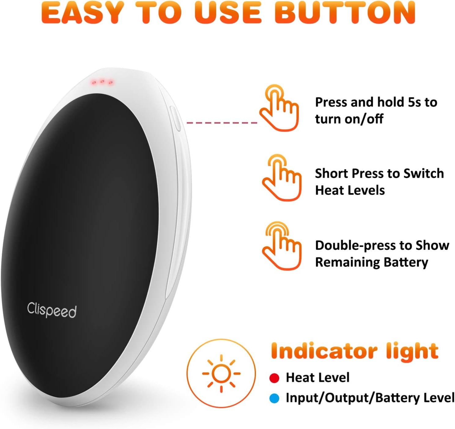Hand Warmers Portable Rechargeable Heater Electric Handwarmers 5200Mah Power Bank for Home Outdoor Winter Days Warm Gifts for Women Men