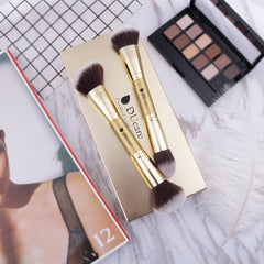 Glam DU Care Makeup Brushes Duo End Foundation Powder Buffer and Contour Brush Synthetic Cosmetic Tools 2Pcs