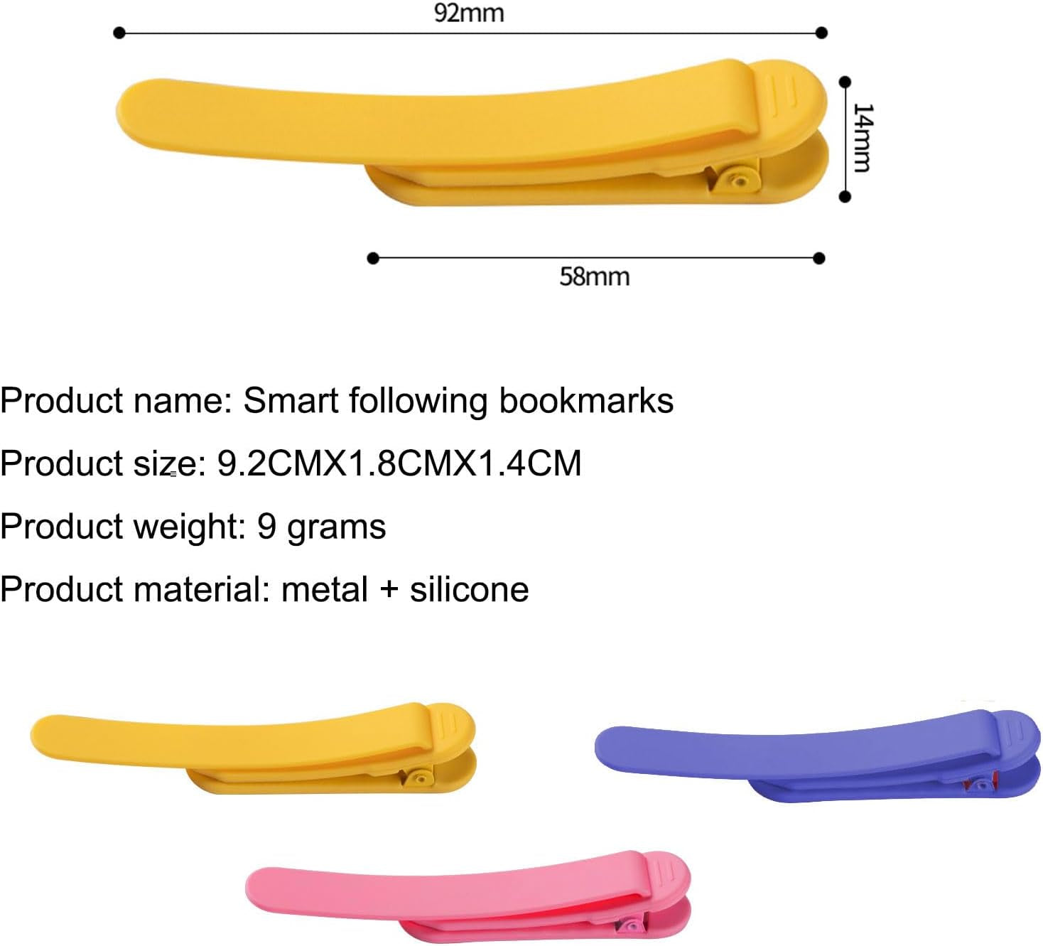 Smart Bookmark,3Pcs Silicone Book Mark,Book Accessories for Reading Lovers,Bookmarks for Men Women (Style-A)