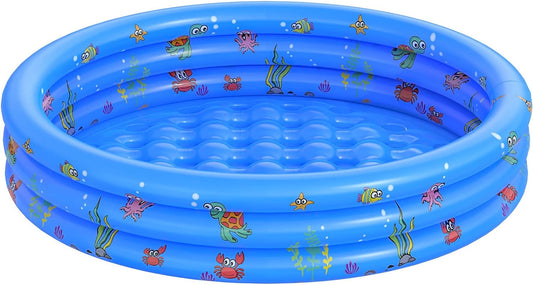 Garden round Inflatable Baby Swimming Pool, Portable Inflatable Child/Children Little Pump Pool,Kiddie Paddling Pool Indoor&Outdoor Toddler Water Game Play Center for Kids/Girl/Boy