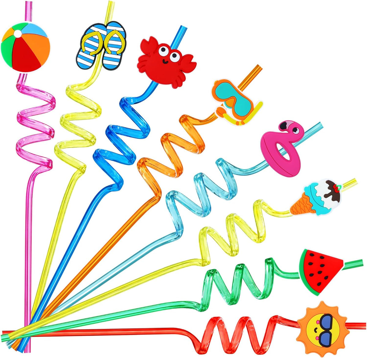 24Pcs Drinking Straws, Summer Pool Beach Party Favors
