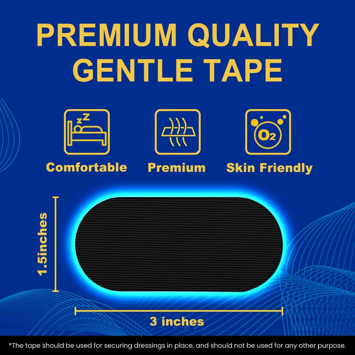 Glam 60 Pack Mouth Tape for Sleeping - Pain Free Removal, Hypoallergenic, Latex Free & Gentle on Skin - Skin Friendly Adhesive Cotton Tape