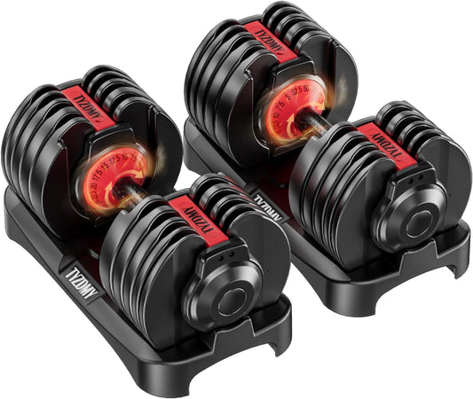 Glam Adjustable Dumbbells Set of 2, Free Weights Dumbbells Set, Adjustable Dumbbell Set, For Men/Women Gym Equipment for Home Strength Training Equipment