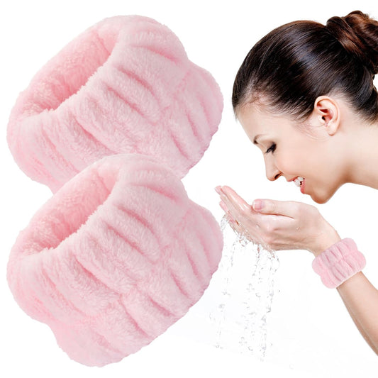 2Pcs Wrist Bands for Washing Face Wash Wristbands Wrist Towels Arm Bands for Skincare Makeup Wrist Cuffs Spa Wrist Scrunchies