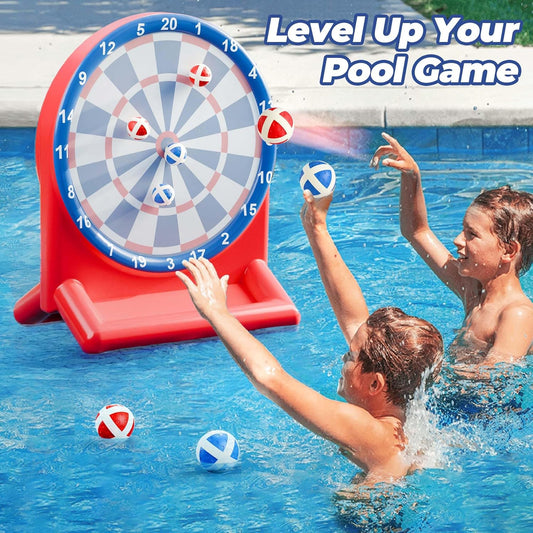 Pool Wave Kids Fun Pool Toys, Inflatable Dart Board Water Games, Swimming Pool Floats, Beach Yard Outdoor Play, Cool Summer Party Gift for 6 7 8 9 10 12 Year Old Boy Girl Teen Adult-Red