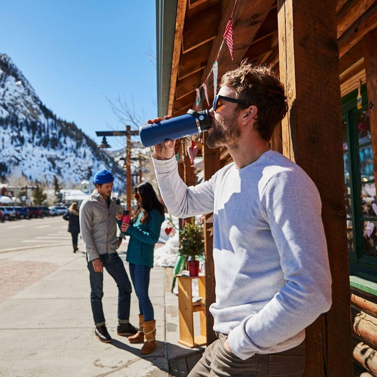 Wide Mouth Bottle with Flex Sip Lid - Insulated Water Bottle Travel Cup Coffee Mug
