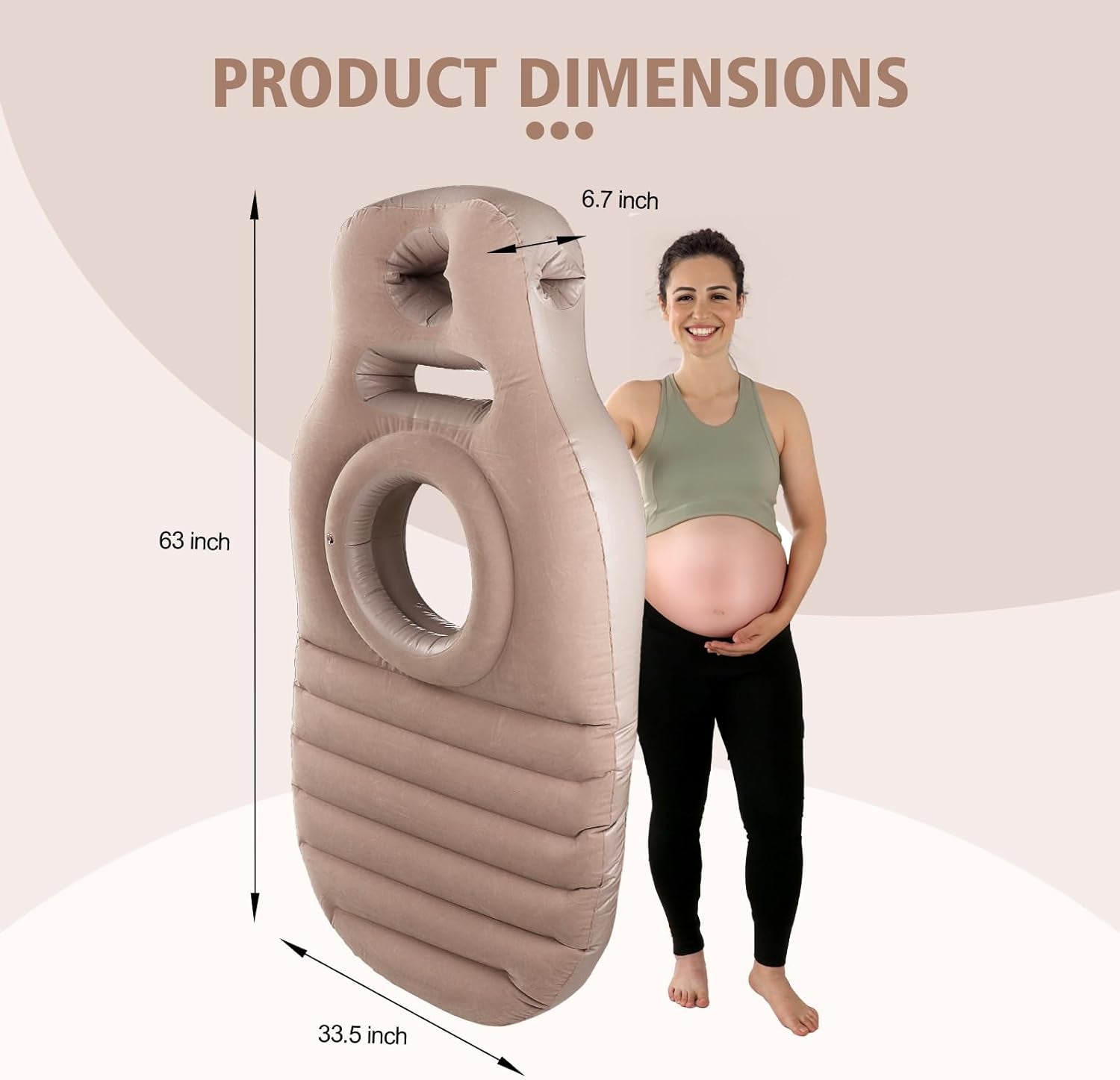 Glam Pregnancy Blow up Pillow, Belly Mattress for Pregnant Women with Electric Pump, Full Body Maternity Airbed with Hole for Stomach Sleeping, Back Pain & SPD Relief