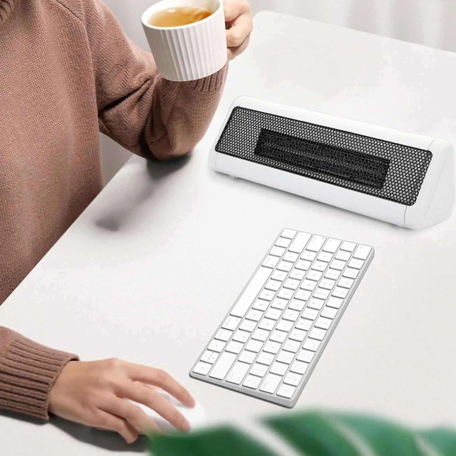 Mini Desktop Heater Desk Hand Warmer Small Electric Heating Fan