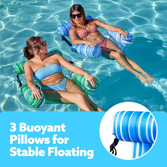 Inflatable Pool Floats Adult,2 Packs Floating Lounge Chairs,Blow up Pool Noodles for Adult Heavy Duty,Floating Chair for Party Summer Water Beach Lake Fun