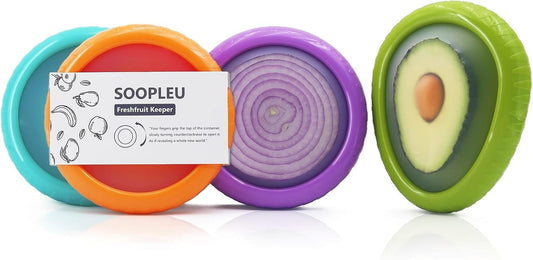 Onion Storage and Avocado Saver Set - Ideal for Red Onion, Guacamole, Tomato - Doubles as Garlic Keeper - 4-Piece Kit