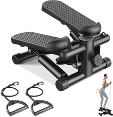 Glam Portable Mini Stair Steppers with Resistance Bands for Exercise