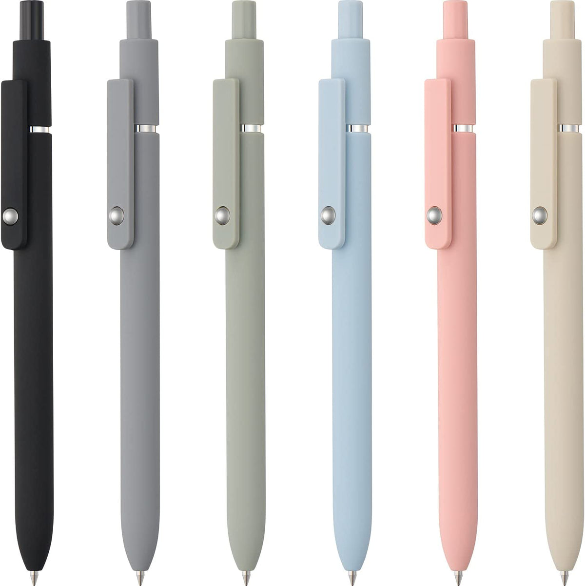 6 Pack Cute Gel Pens, Retractable Quick Dry Gel Ink Pen, Fine Point 0.5Mm Black Ink Rolling Ball Gel Pens, Smooth Writing Aesthetic Pens for Home School Office Supplies