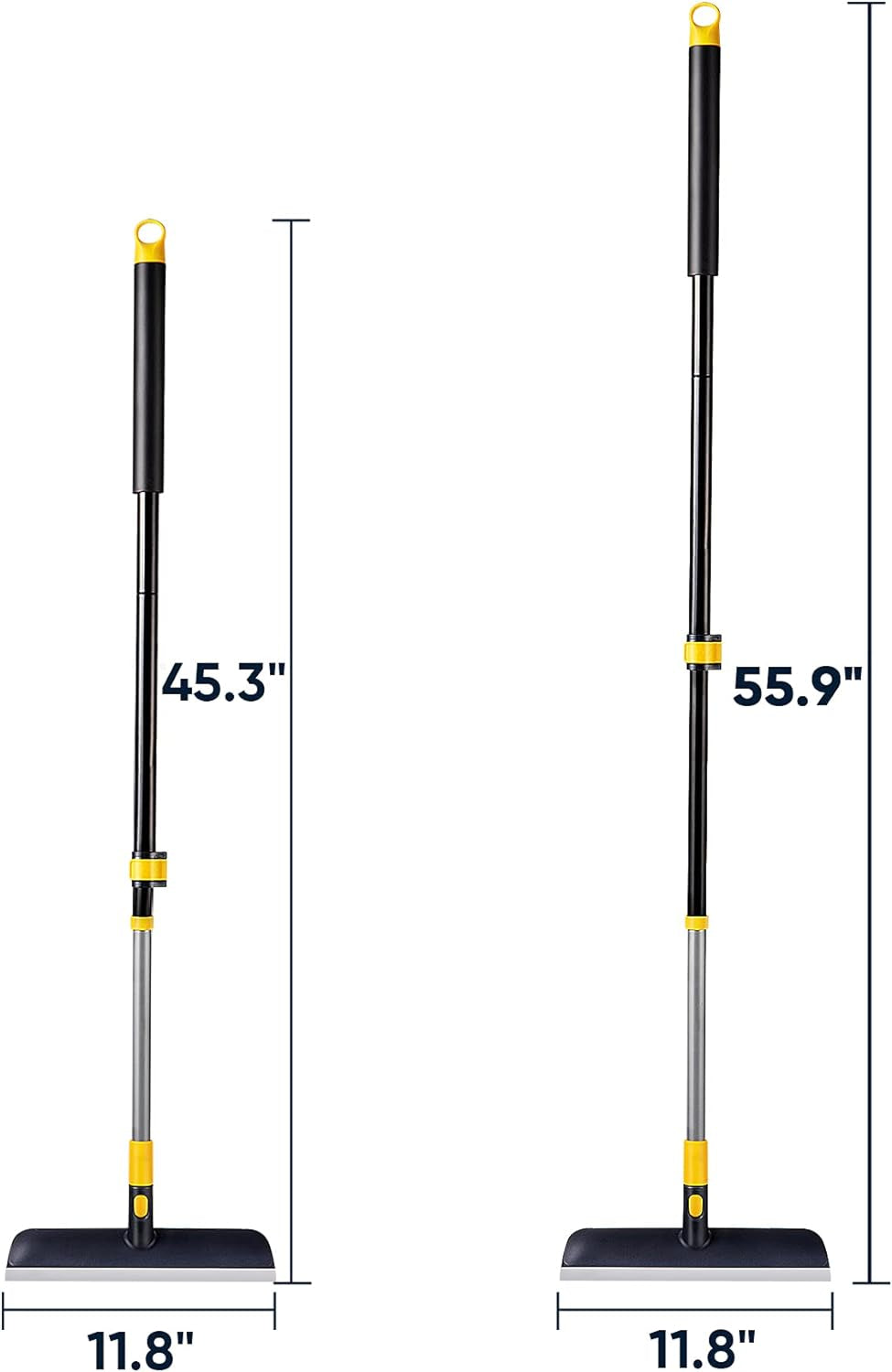Floor Scrub Brush Telescopic Handle 2 in 1 Scrape Brush Stiff Bristle Shower Scrubber for Cleaning Patio Bathroom Garage Kitchen Wall Deck Tub Tile 55.9 Inch Tall
