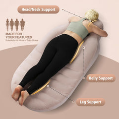 Glam Pregnancy Blow up Pillow, Belly Mattress for Pregnant Women with Electric Pump, Full Body Maternity Airbed with Hole for Stomach Sleeping, Back Pain & SPD Relief
