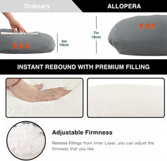 Pregnancy Pillow, Full Body 57 Inch Maternity Pillow with Removable Washable Cover - Sleep Support for Legs, Back, Neck, Shoulder, HIPS, Belly for Pregnent Women, Black Grey Velvet Cover