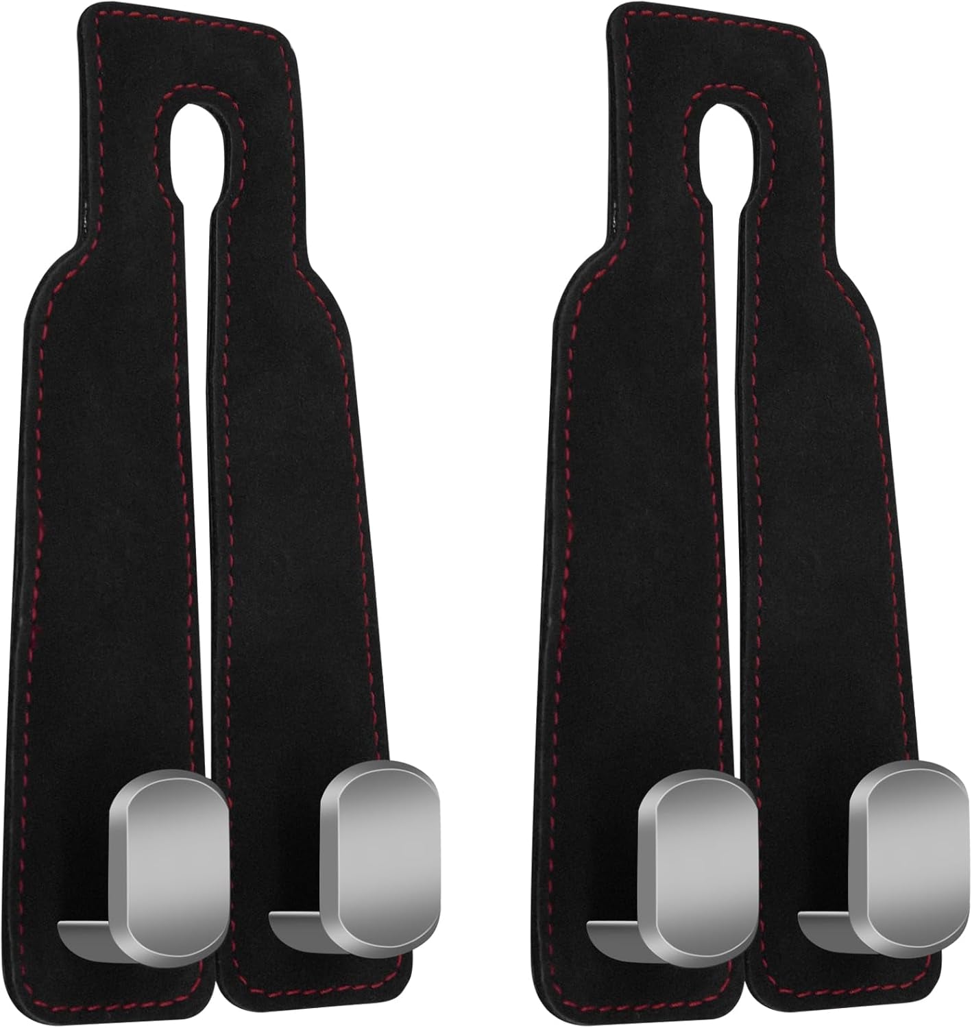 2Pcs Car Hooks for Headrest, Car Seat Hooks Purse Hook for Car, Double Headrest Hooks Purse Holder & Mobile Phone Holder, Car Hanger Storage Car Seat Back Organizer for Bags, Purses, Handbags(Black)