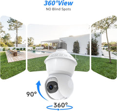 Light Bulb Security Cameras Wireless Outdoor, Lightbulb Security Camera Indoor outside 2.4G 5Ghz Wifi, Motion Detection Alarm, Two Way Talk, Human Detection, Night Vision Light Bulb Camera