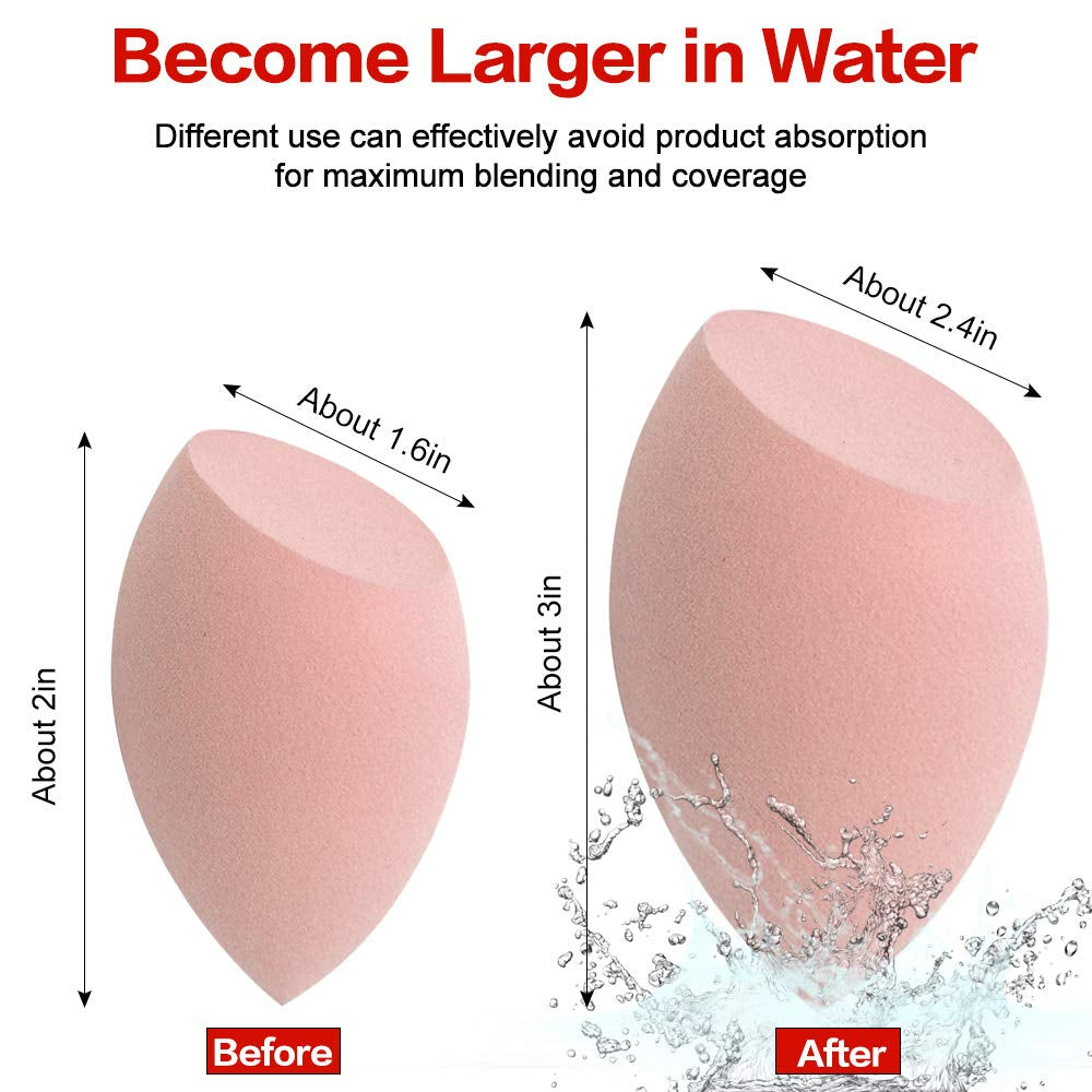 Makeup Sponges Set for Dry & Wet Use - Foundation Blending Sponge for Concealer Blush Powder, Multi-Color Blender Sponges (4Pcs - Multi-Colored A) (3Pcs - Multi-Colored A)