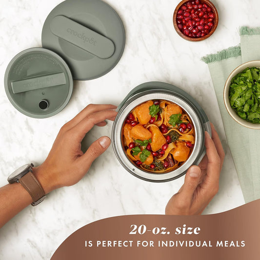 Portable Electric Lunch Box, 20-Ounce Food Warmer, Moonshine Green | Ideal for Travel, On-The-Go | Keeps Food Spill-Free, Warm & Tasty | Dishwasher-Safe