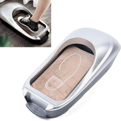 Automatic Shoe Film Machine Portable Shoe Covers Dispenser + Shoe Membrane 1 Roll Keep Floor Clean Perfect for Home Shop Office Lab Disposable Overshoes Dispenser Machine (Silver + 1 Roll Shoe Film)