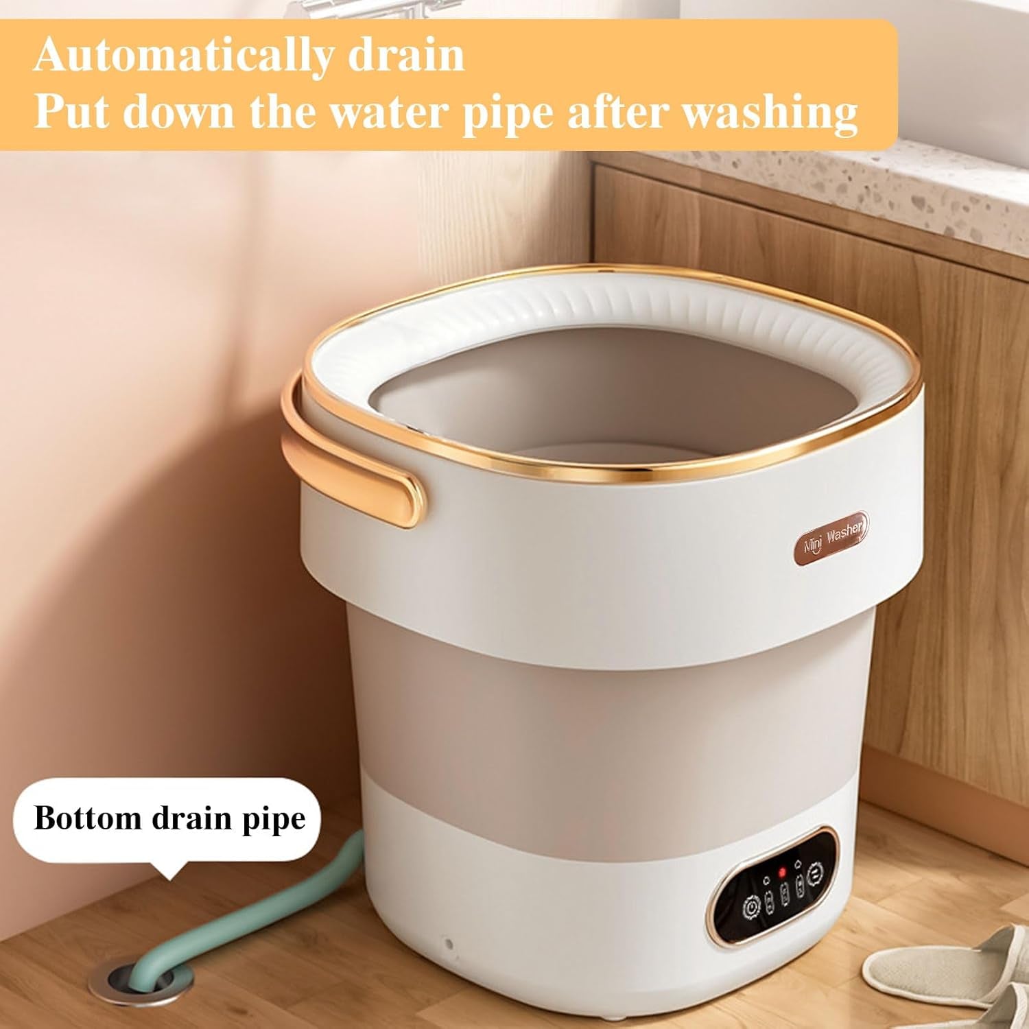 Glam Portable Mini Washing Machine with Spin Basket