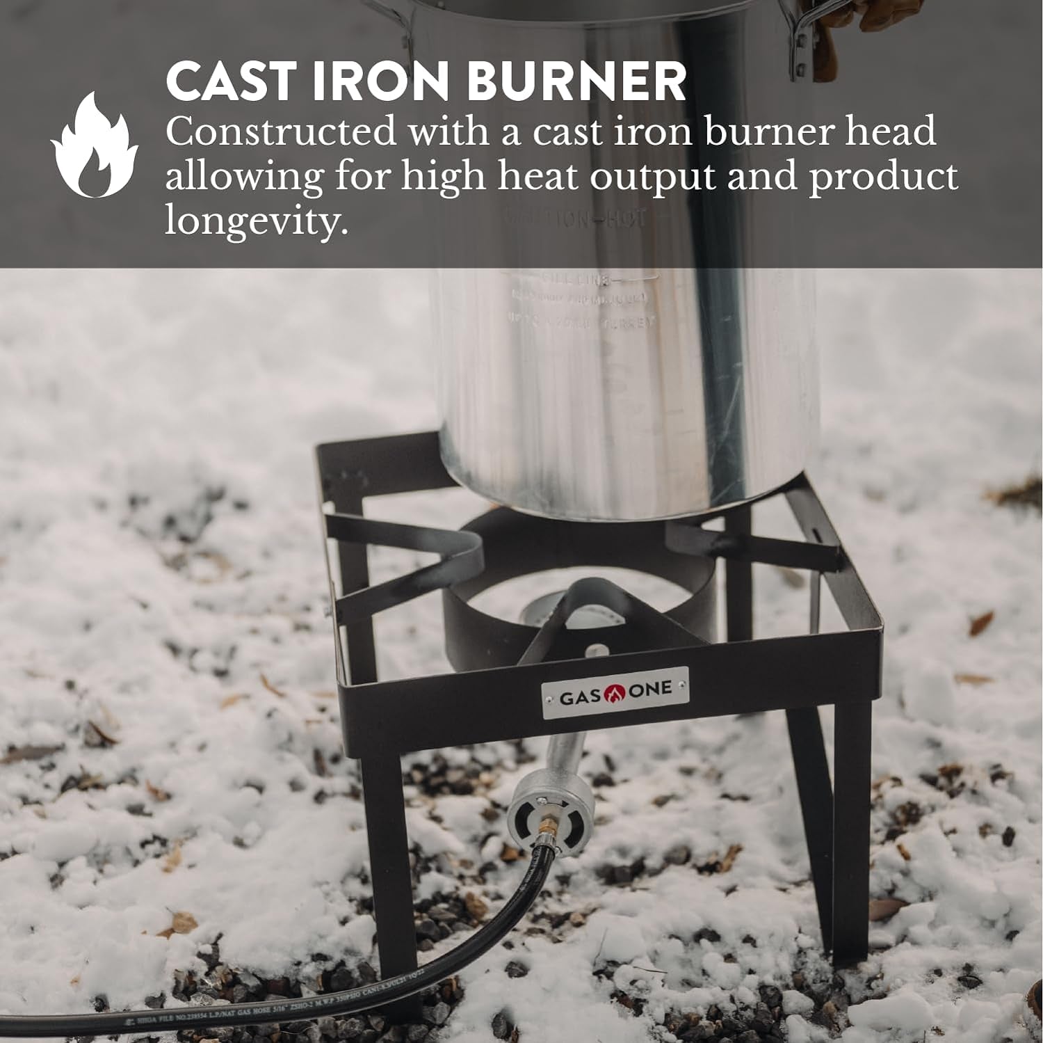Turkey Fryer Propane Burner Complete Kit - Turkey Fry & Boil - with High Pressure Propane Regulator and Hose,Black
