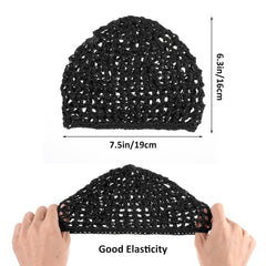 4Pcs Hair Net Soft Rayon Mesh Crocheted Hairnet Sleep Cap Mesh Cover Curls Hair Net Snoods Elastic Hairnet Hair Cover Accessories for Women Men Night Sleeping Thick Long Short Curls Hair (Colorful)