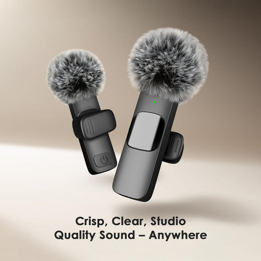 (Newest Model), Wireless Microphone for Iphone, Ipad, Android, Lavalier Microphone for Video Recording - 2 Pack Iphone Mic Crystal Clear Recording with USB-C for Podcast Microphone, ASMR