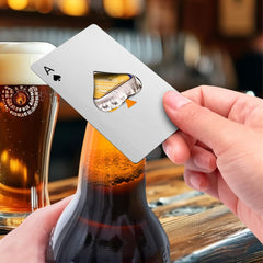 Glam 6PCS Poker Card Stainless Steel Bottle Opener - 3 Black & 3 Silver Poker Themed Cap Openers