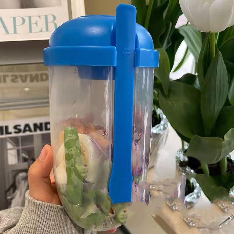 Ins Style Salad Cup with Fork and Cover Is Portable
