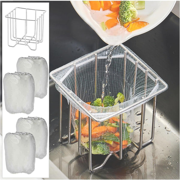 Glam Basket Holder and 200 Sink Strainer Net Bag